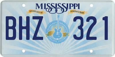 MS license plate BHZ321