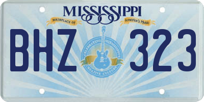 MS license plate BHZ323