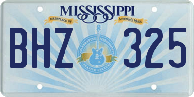 MS license plate BHZ325
