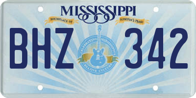 MS license plate BHZ342