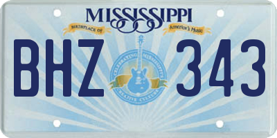 MS license plate BHZ343