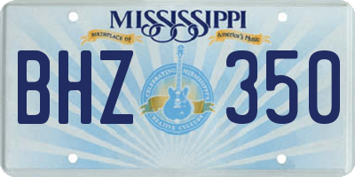 MS license plate BHZ350