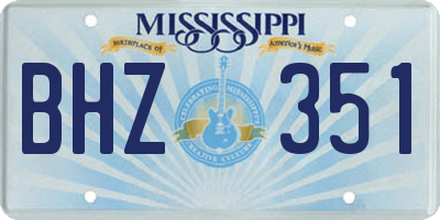 MS license plate BHZ351