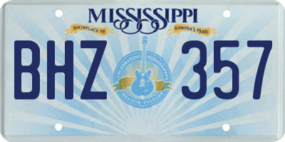 MS license plate BHZ357