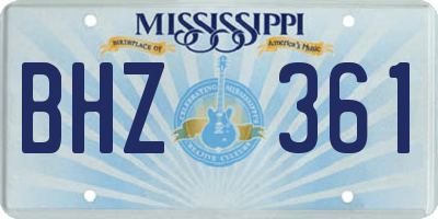 MS license plate BHZ361
