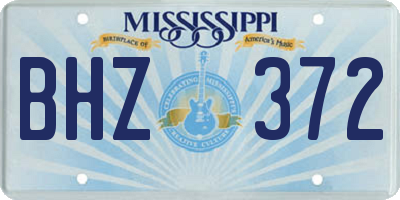 MS license plate BHZ372