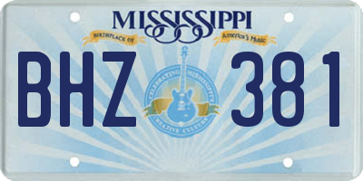 MS license plate BHZ381