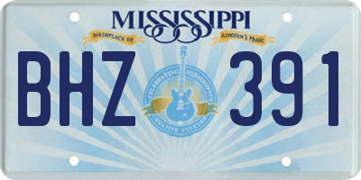 MS license plate BHZ391