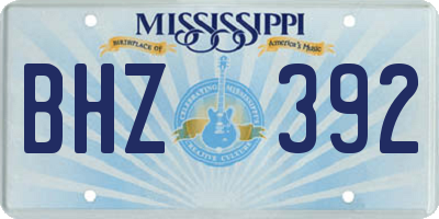 MS license plate BHZ392