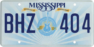 MS license plate BHZ404