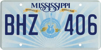 MS license plate BHZ406