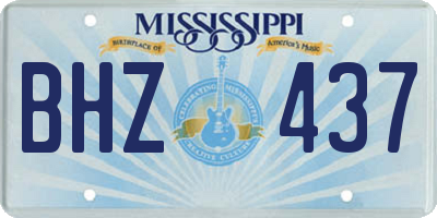 MS license plate BHZ437