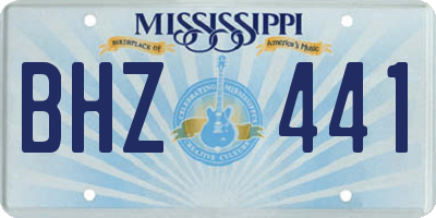 MS license plate BHZ441