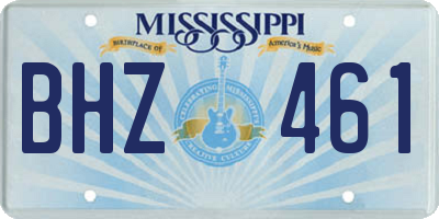MS license plate BHZ461
