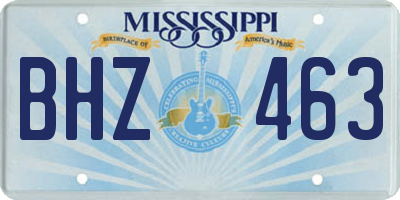 MS license plate BHZ463