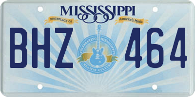 MS license plate BHZ464