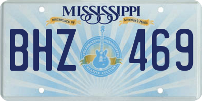 MS license plate BHZ469