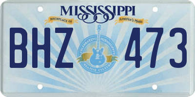 MS license plate BHZ473