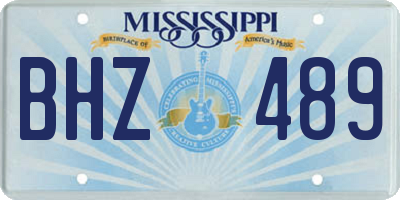 MS license plate BHZ489