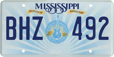MS license plate BHZ492
