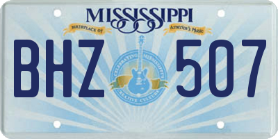 MS license plate BHZ507