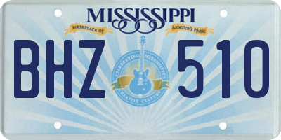 MS license plate BHZ510