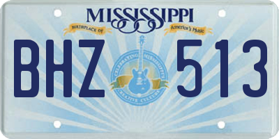 MS license plate BHZ513