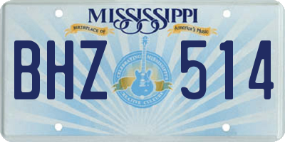 MS license plate BHZ514