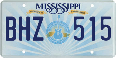 MS license plate BHZ515