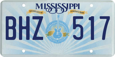 MS license plate BHZ517