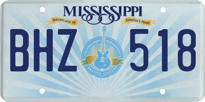 MS license plate BHZ518