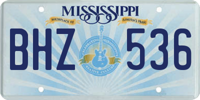 MS license plate BHZ536