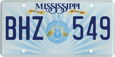 MS license plate BHZ549