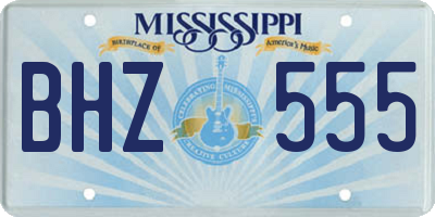 MS license plate BHZ555