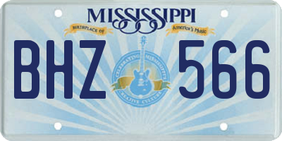 MS license plate BHZ566
