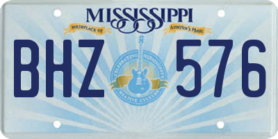 MS license plate BHZ576