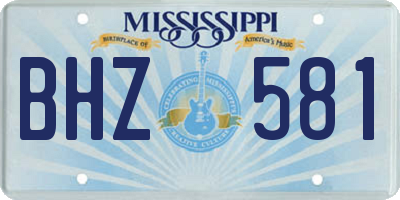 MS license plate BHZ581