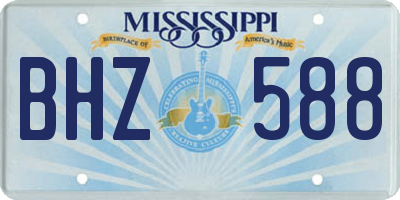 MS license plate BHZ588