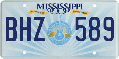 MS license plate BHZ589