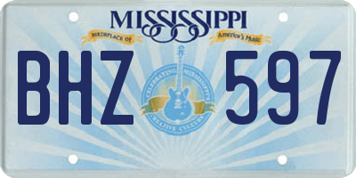 MS license plate BHZ597