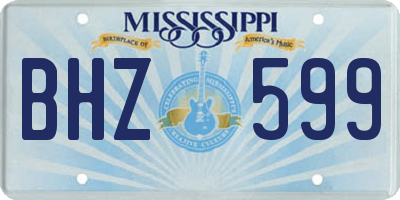 MS license plate BHZ599