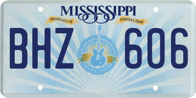 MS license plate BHZ606
