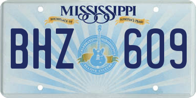 MS license plate BHZ609