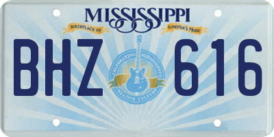 MS license plate BHZ616