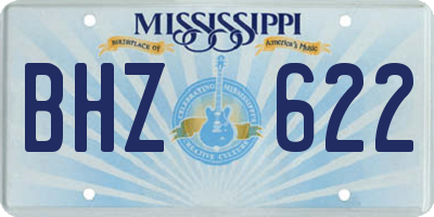 MS license plate BHZ622