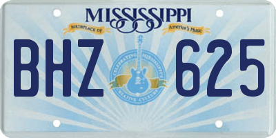MS license plate BHZ625
