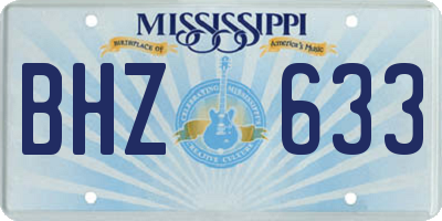 MS license plate BHZ633