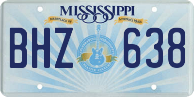 MS license plate BHZ638