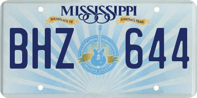 MS license plate BHZ644
