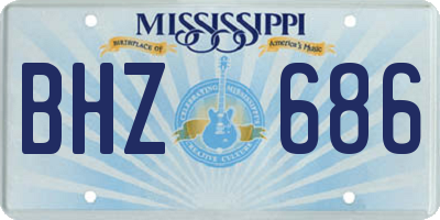 MS license plate BHZ686